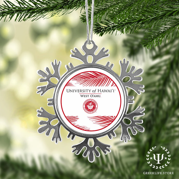 University of Hawaii WEST O'AHU Christmas Ornament - Snowflake Metal