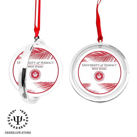 University of Hawaii WEST O'AHU Christmas Reversible Flat Round Ornament