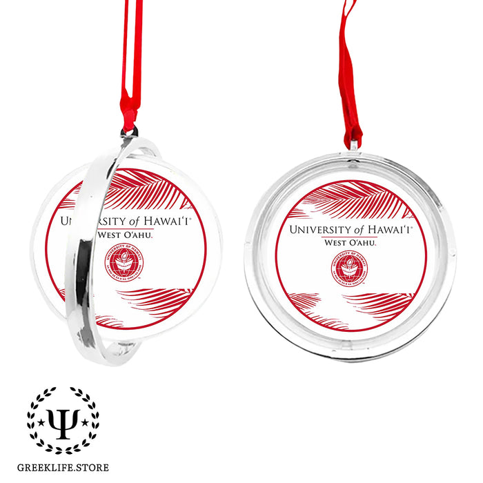 University of Hawaii WEST O'AHU Christmas Reversible Flat Round Ornament