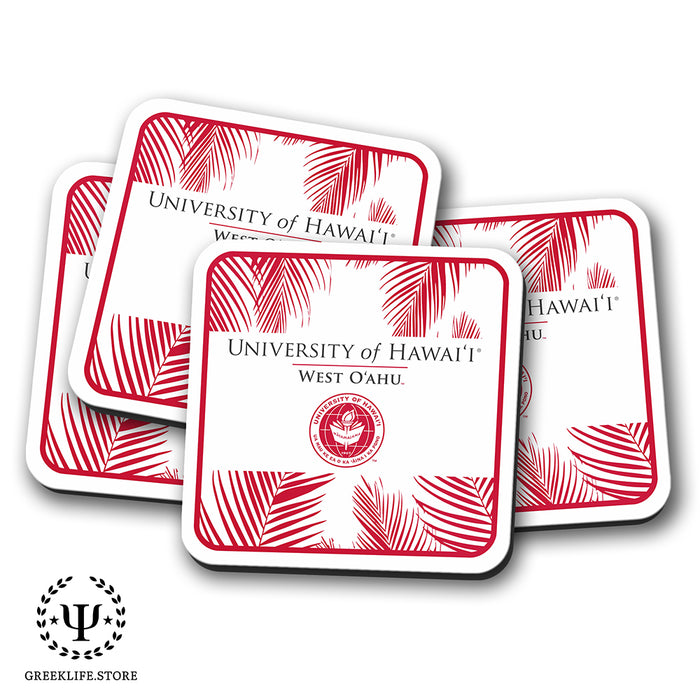 University of Hawaii WEST O'AHU Beverage Coasters Square (Set of 4)