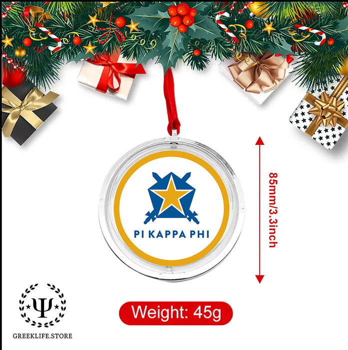 Pi Kappa Phi Christmas Reversible Flat Round Ornament