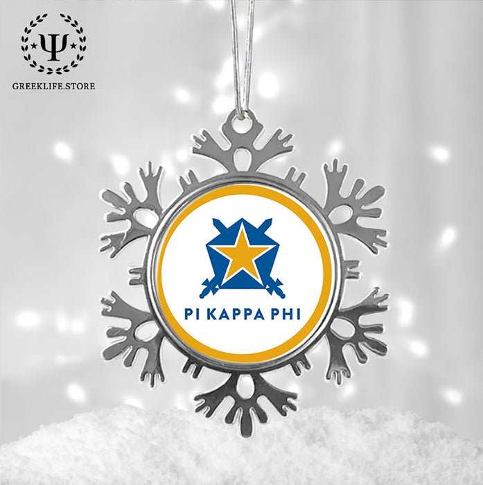 Pi Kappa Phi Christmas Ornament - Snowflake Metal