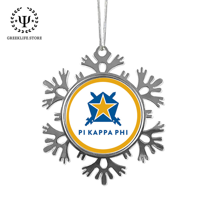 Pi Kappa Phi Christmas Ornament - Snowflake Metal