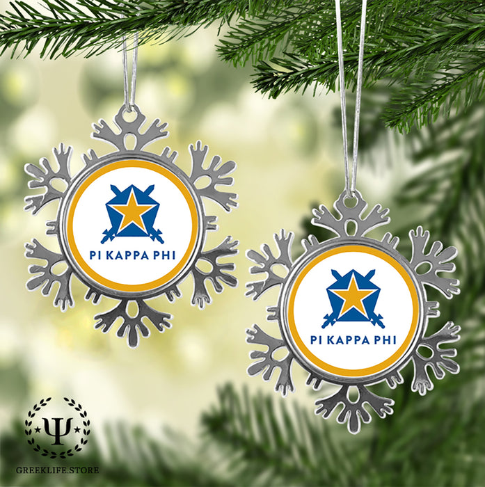 Pi Kappa Phi Christmas Ornament - Snowflake Metal
