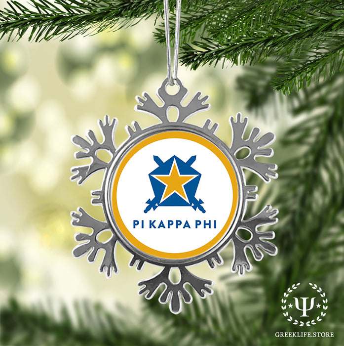 Pi Kappa Phi Christmas Ornament - Snowflake Metal