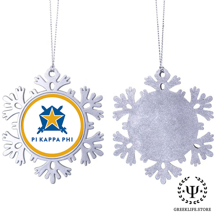Pi Kappa Phi Christmas Ornament - Snowflake Metal