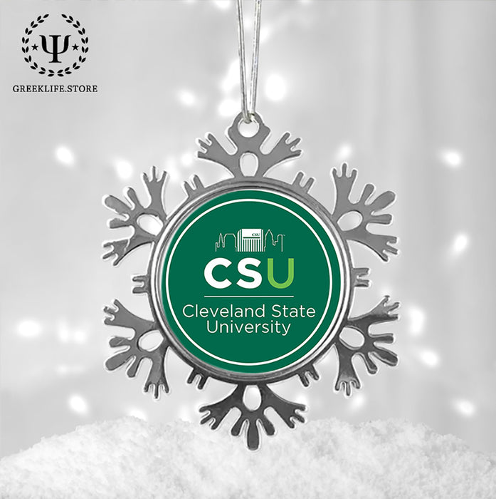 Cleveland State University Christmas Ornament - Snowflake Metal