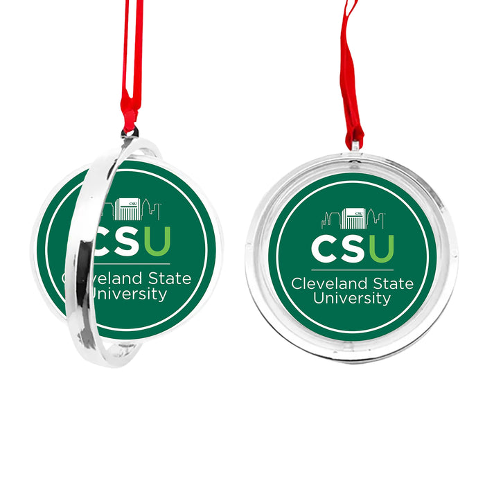 Cleveland State University Christmas Reversible Flat Round Ornament