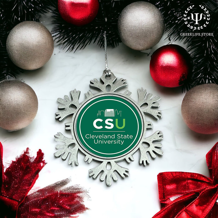 Cleveland State University Christmas Ornament - Snowflake Metal