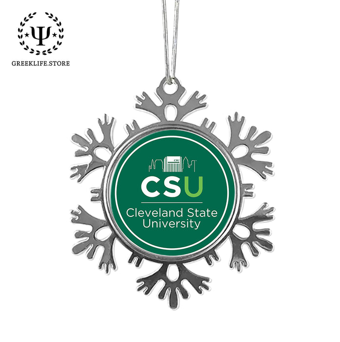 Cleveland State University Christmas Ornament - Snowflake Metal