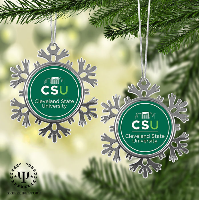 Cleveland State University Christmas Ornament - Snowflake Metal
