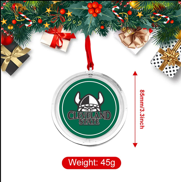 Cleveland State University Christmas Reversible Flat Round Ornament