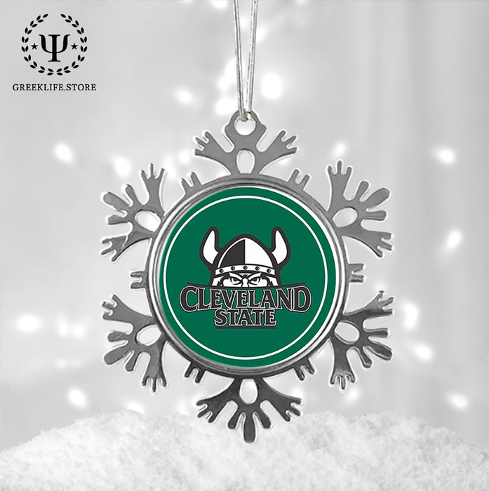 Cleveland State University Christmas Ornament - Snowflake Metal