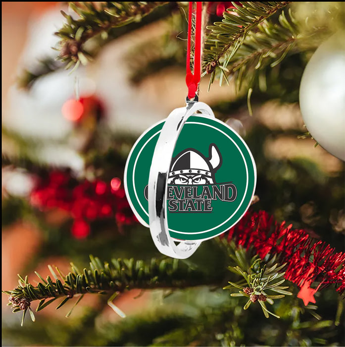 Cleveland State University Christmas Reversible Flat Round Ornament
