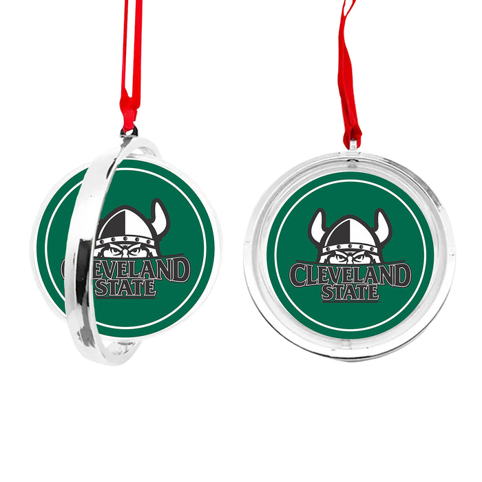 Cleveland State University Christmas Reversible Flat Round Ornament