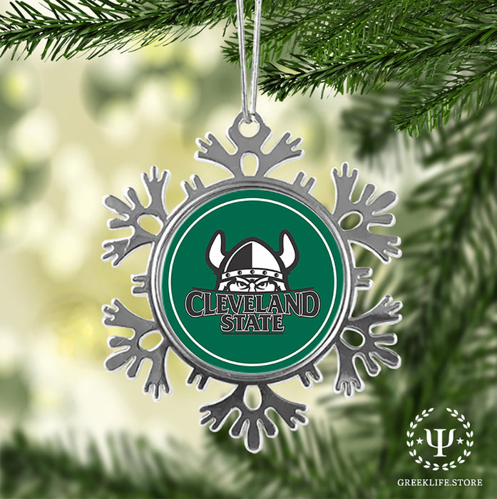 Cleveland State University Christmas Ornament - Snowflake Metal