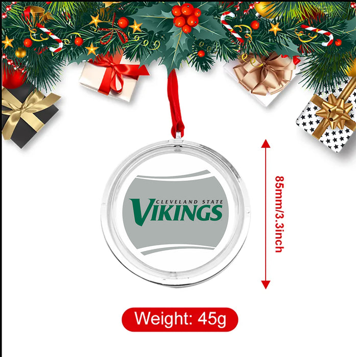 Cleveland State University Christmas Reversible Flat Round Ornament