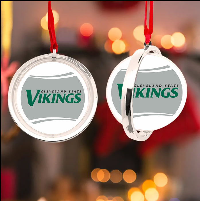 Cleveland State University Christmas Reversible Flat Round Ornament