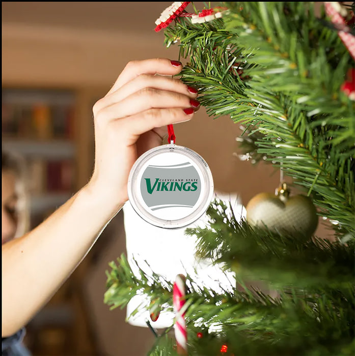 Cleveland State University Christmas Reversible Flat Round Ornament