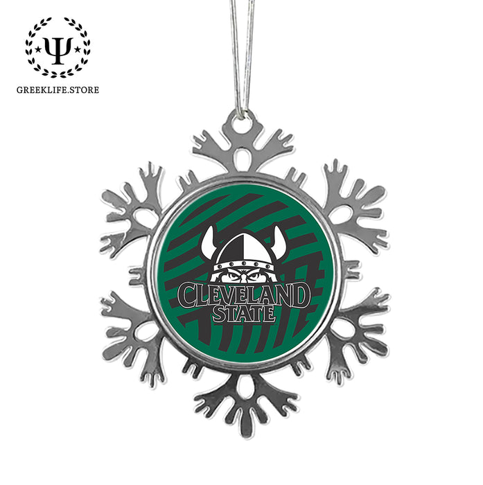 Cleveland State University Christmas Ornament - Snowflake Metal