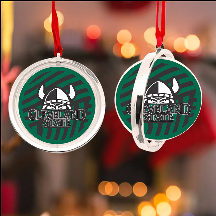 Cleveland State University Christmas Reversible Flat Round Ornament