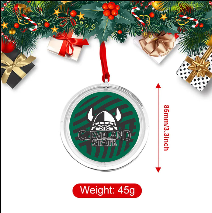 Cleveland State University Christmas Reversible Flat Round Ornament