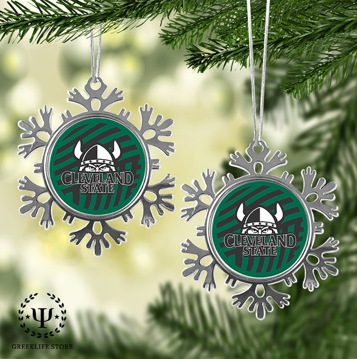 Cleveland State University Christmas Ornament - Snowflake Metal