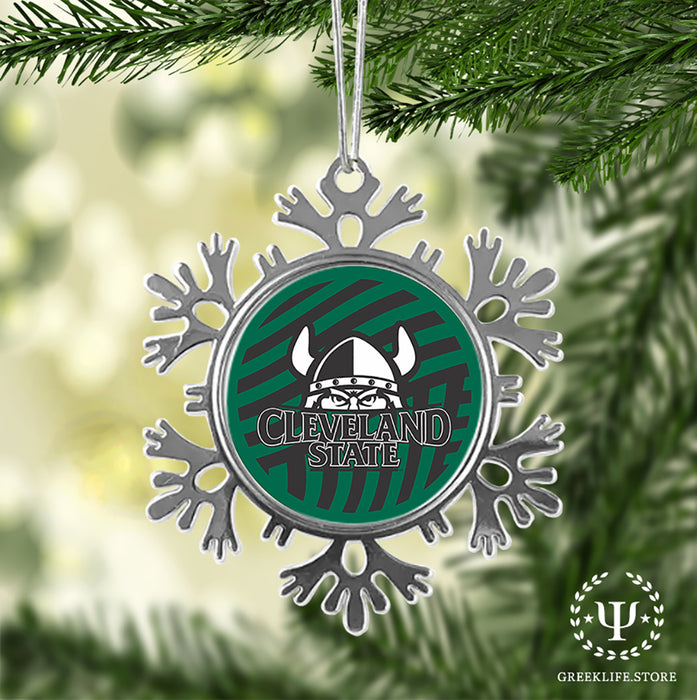 Cleveland State University Christmas Ornament - Snowflake Metal