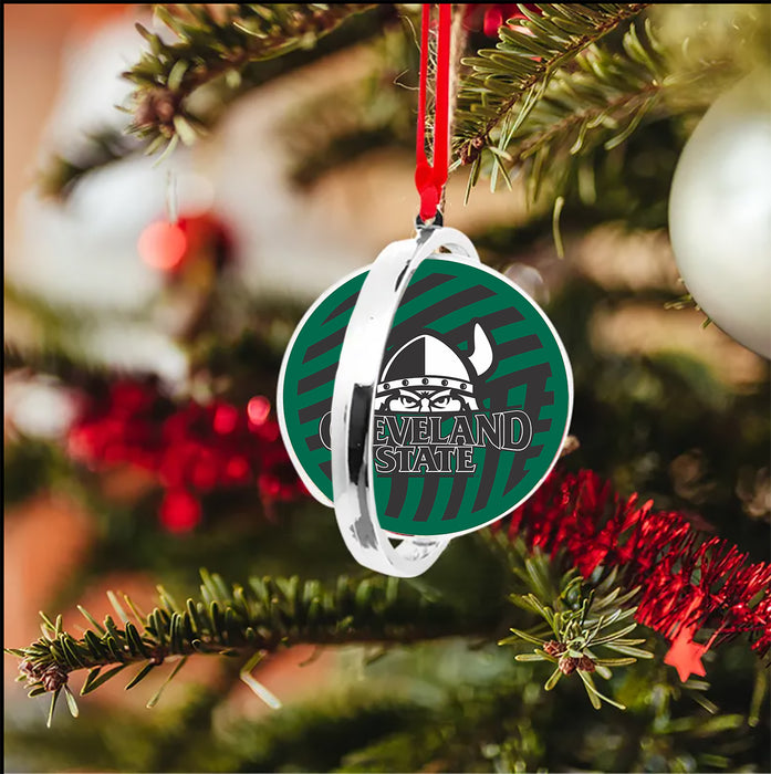 Cleveland State University Christmas Reversible Flat Round Ornament
