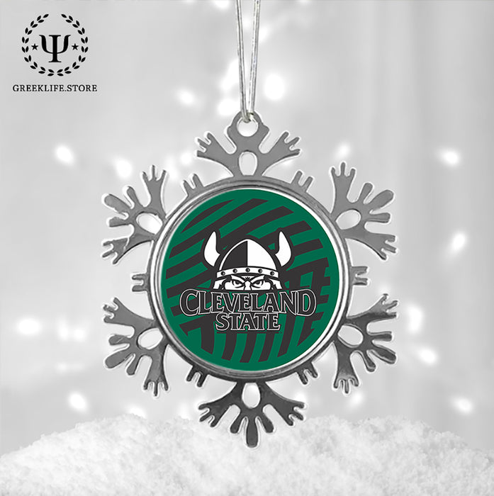 Cleveland State University Christmas Ornament - Snowflake Metal