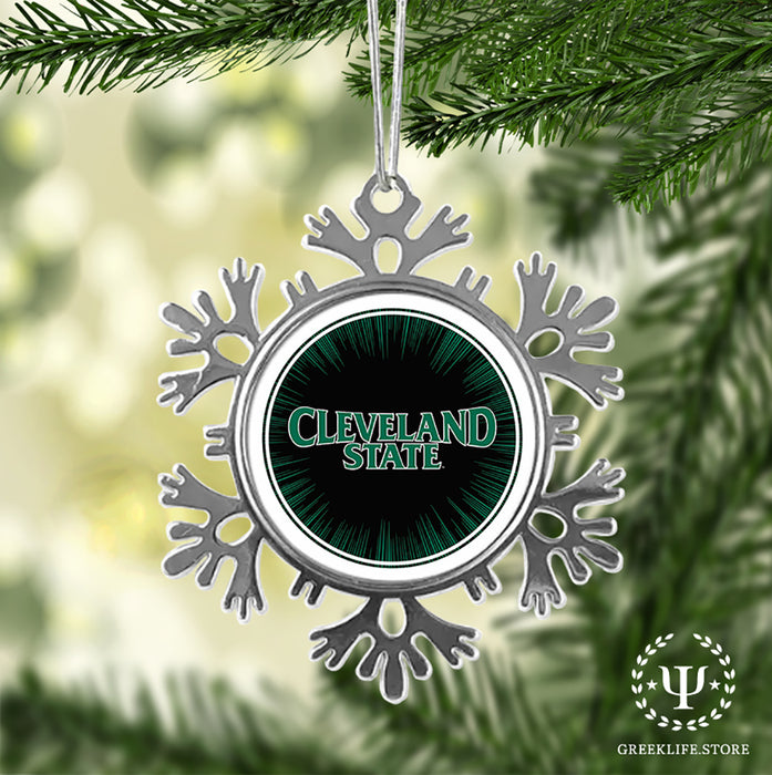Cleveland State University Christmas Ornament - Snowflake Metal