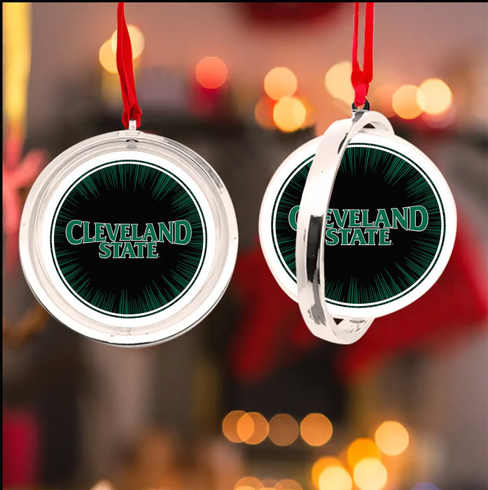 Cleveland State University Christmas Reversible Flat Round Ornament