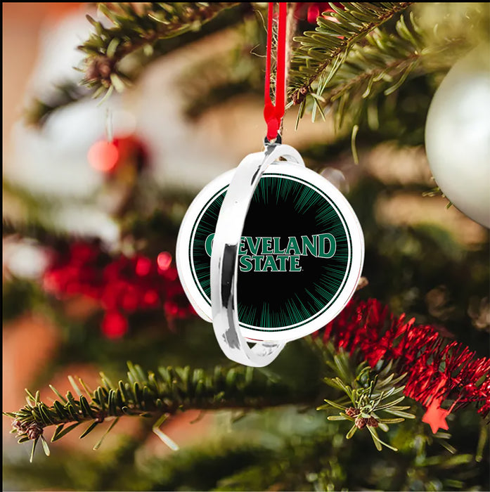 Cleveland State University Christmas Reversible Flat Round Ornament