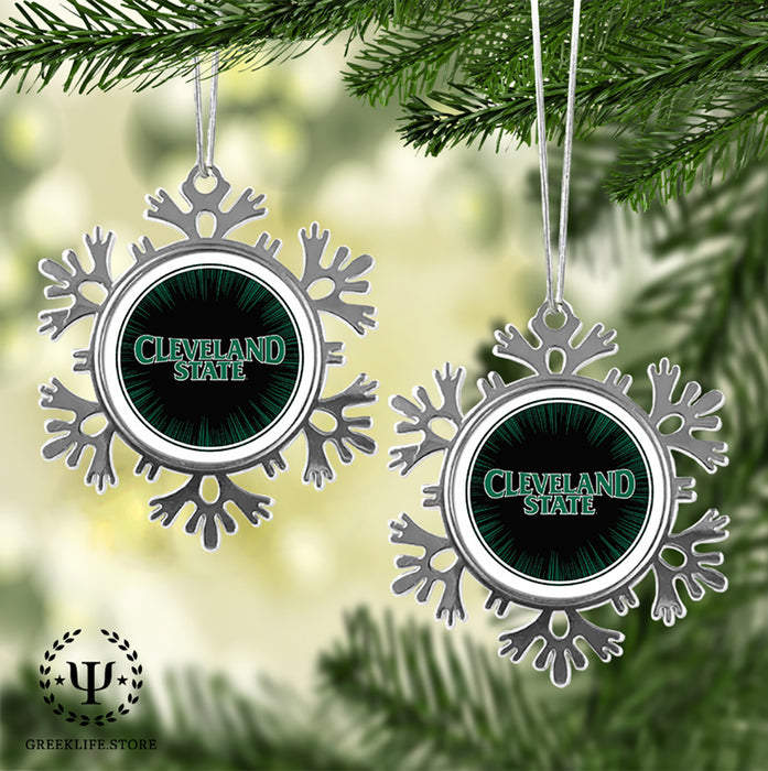 Cleveland State University Christmas Ornament - Snowflake Metal