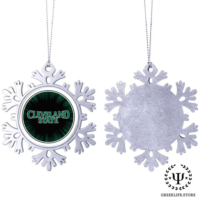 Cleveland State University Christmas Ornament - Snowflake Metal