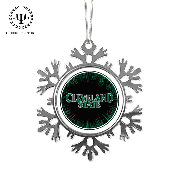 Cleveland State University Christmas Ornament - Snowflake Metal