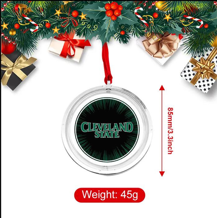 Cleveland State University Christmas Reversible Flat Round Ornament