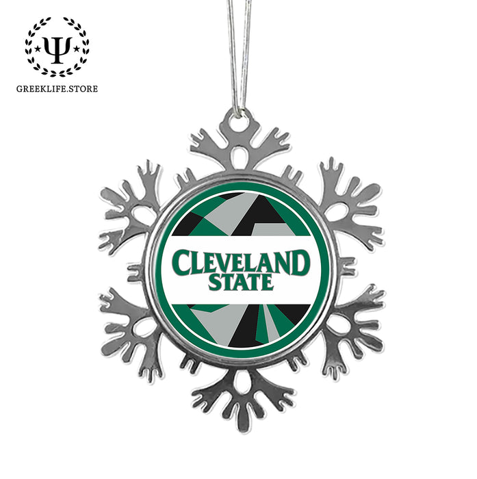 Cleveland State University Christmas Ornament - Snowflake Metal