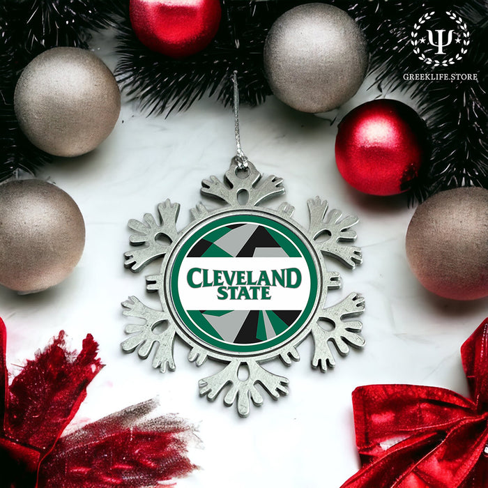 Cleveland State University Christmas Ornament - Snowflake Metal