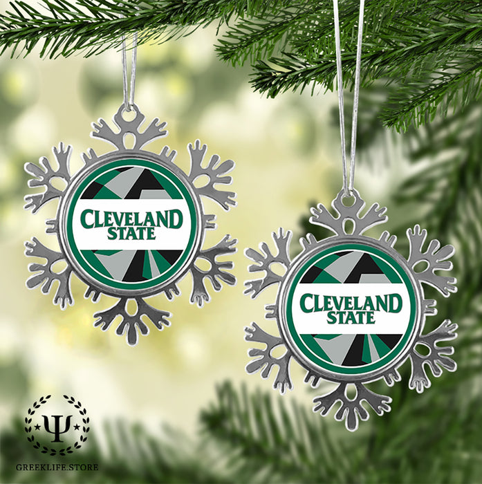 Cleveland State University Christmas Ornament - Snowflake Metal
