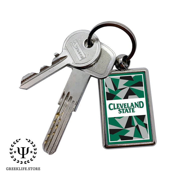 Cleveland State University Keychain Rectangular