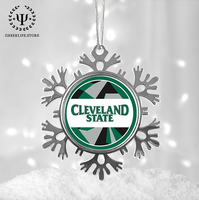 Cleveland State University Christmas Ornament - Snowflake Metal