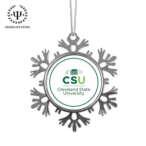 Cleveland State University Christmas Ornament - Snowflake Metal