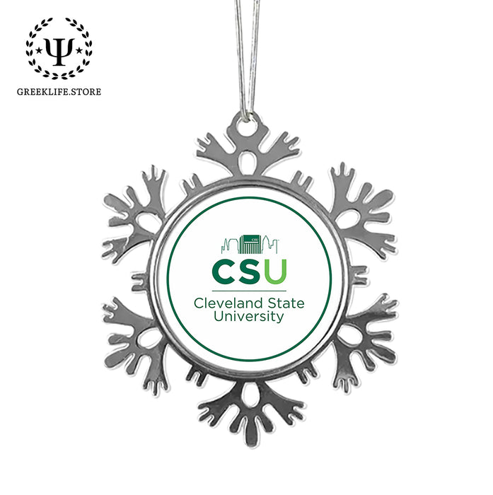 Cleveland State University Christmas Ornament - Snowflake Metal