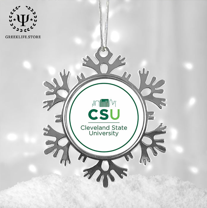 Cleveland State University Christmas Ornament - Snowflake Metal