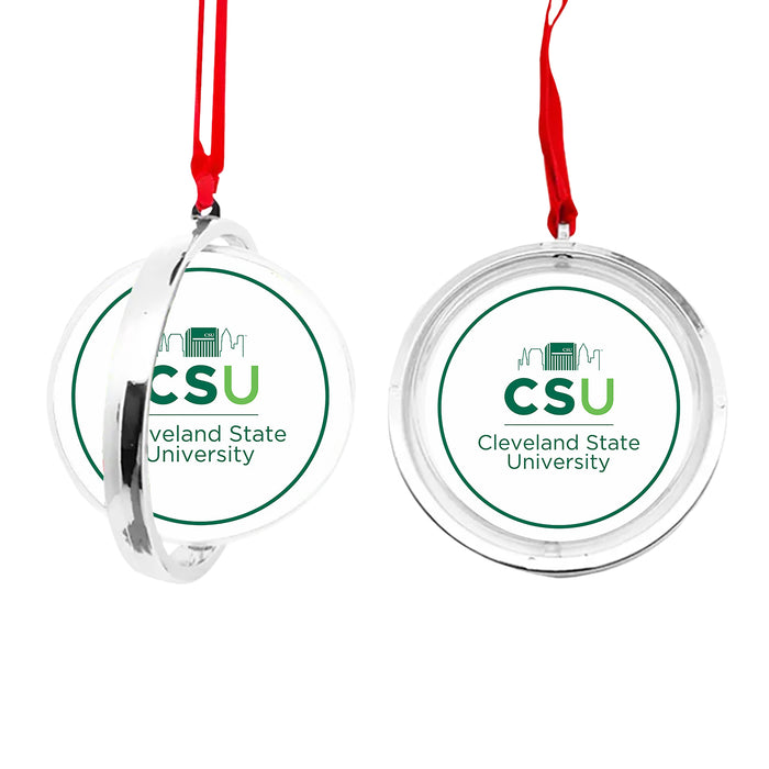Cleveland State University Christmas Reversible Flat Round Ornament