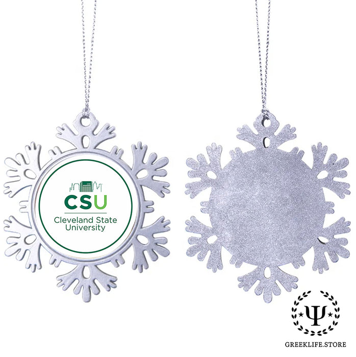 Cleveland State University Christmas Ornament - Snowflake Metal