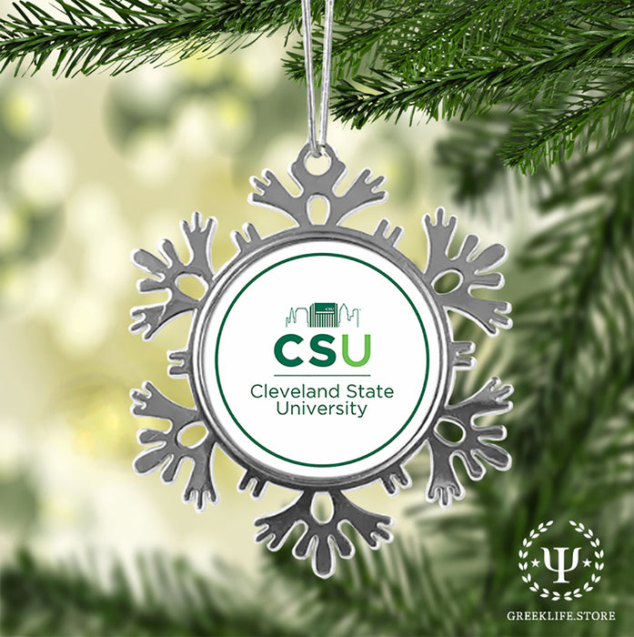 Cleveland State University Christmas Ornament - Snowflake Metal
