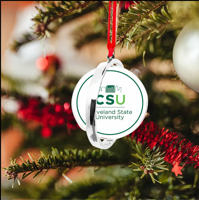 Cleveland State University Christmas Reversible Flat Round Ornament
