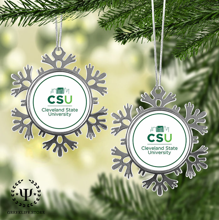 Cleveland State University Christmas Ornament - Snowflake Metal
